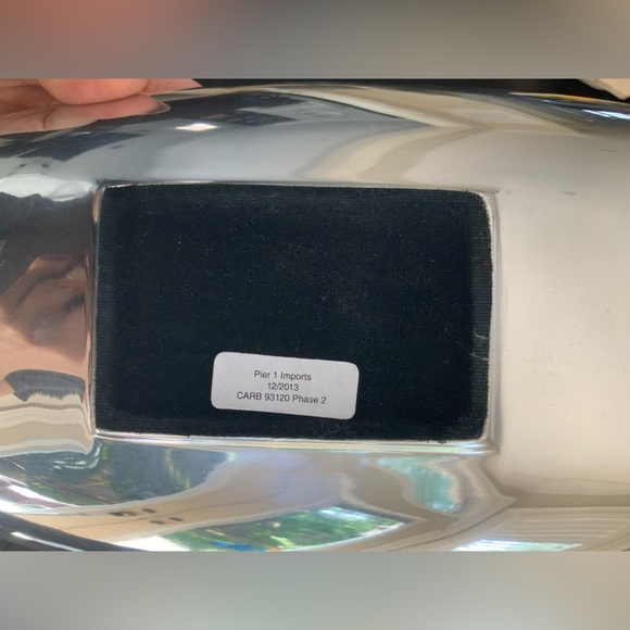 Vintage 2013 PIER 1 IMPORTS Silver Metal Long Flat Curved Decorative Tray EUC - Picture 3 of 7